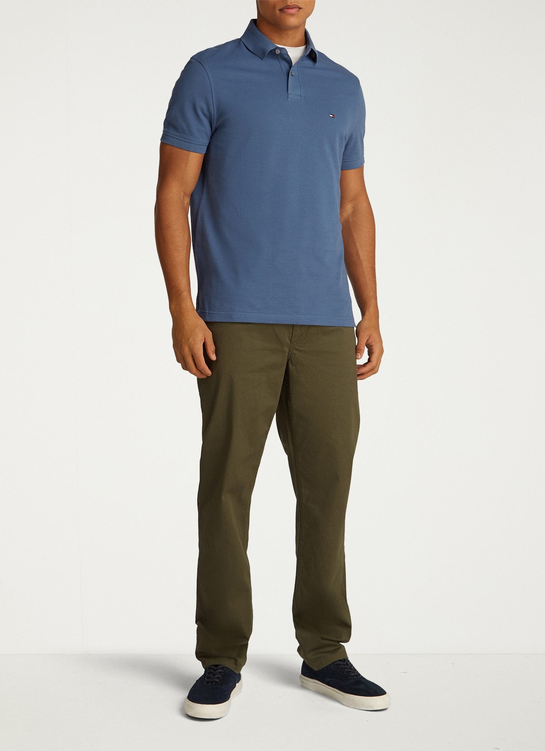 Tommy Hilfiger Core regular fit polo van piqué katoen met logoborduring - voorkant 5 aegean sea-dbz / blauw
