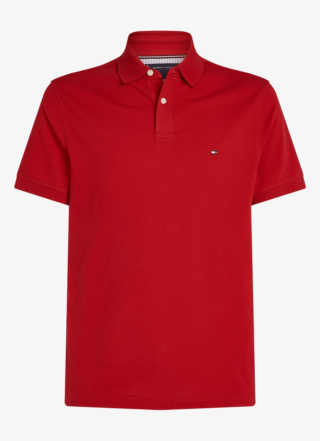 Tommy Hilfiger Core regular fit polo van piqué katoen met logoborduring - voorkant 4 medium red-xld / rood