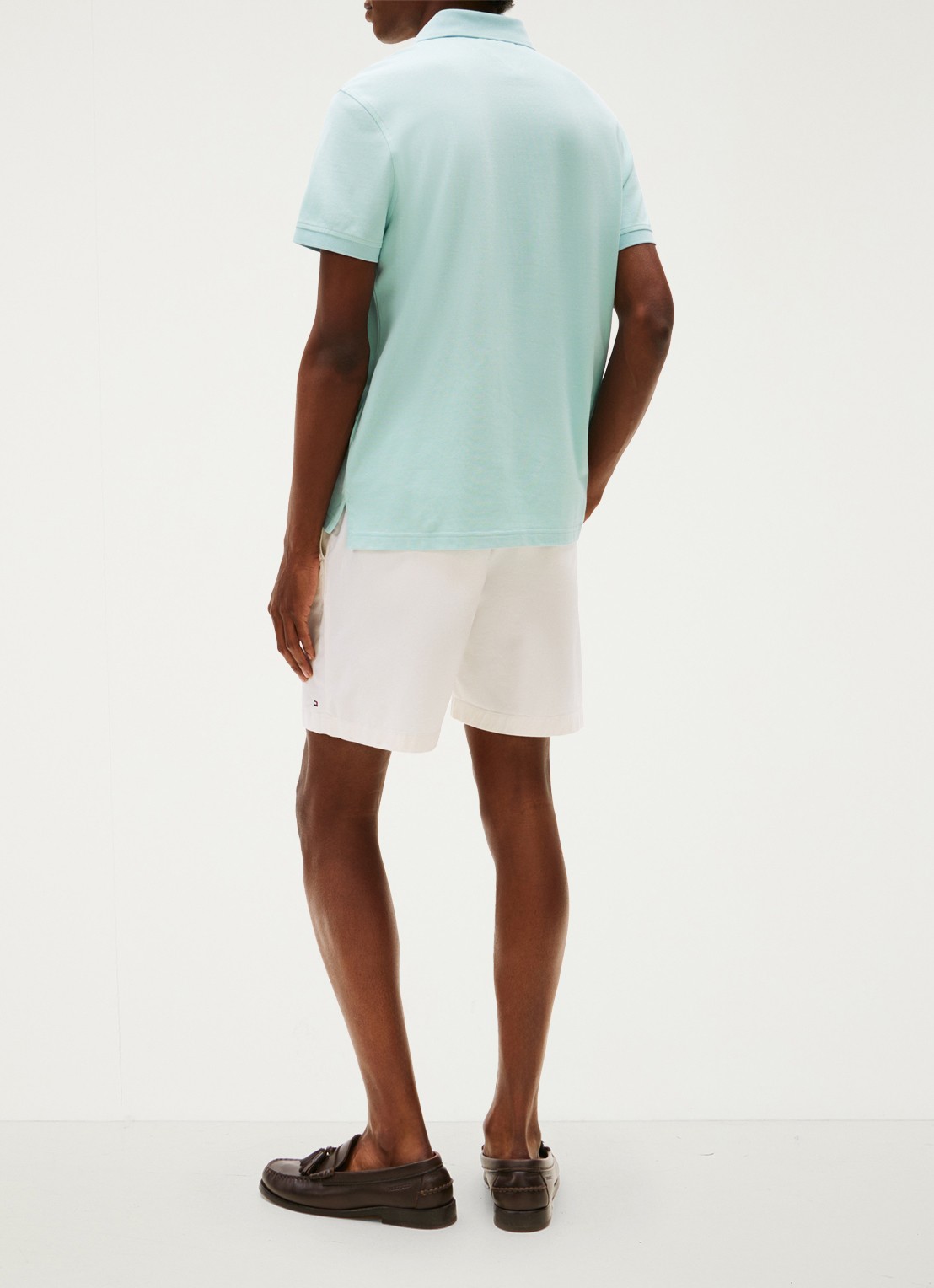 Tommy Hilfiger Core regular fit polo van piqué katoen met logoborduring - achterkant cool sky-l8o / groen