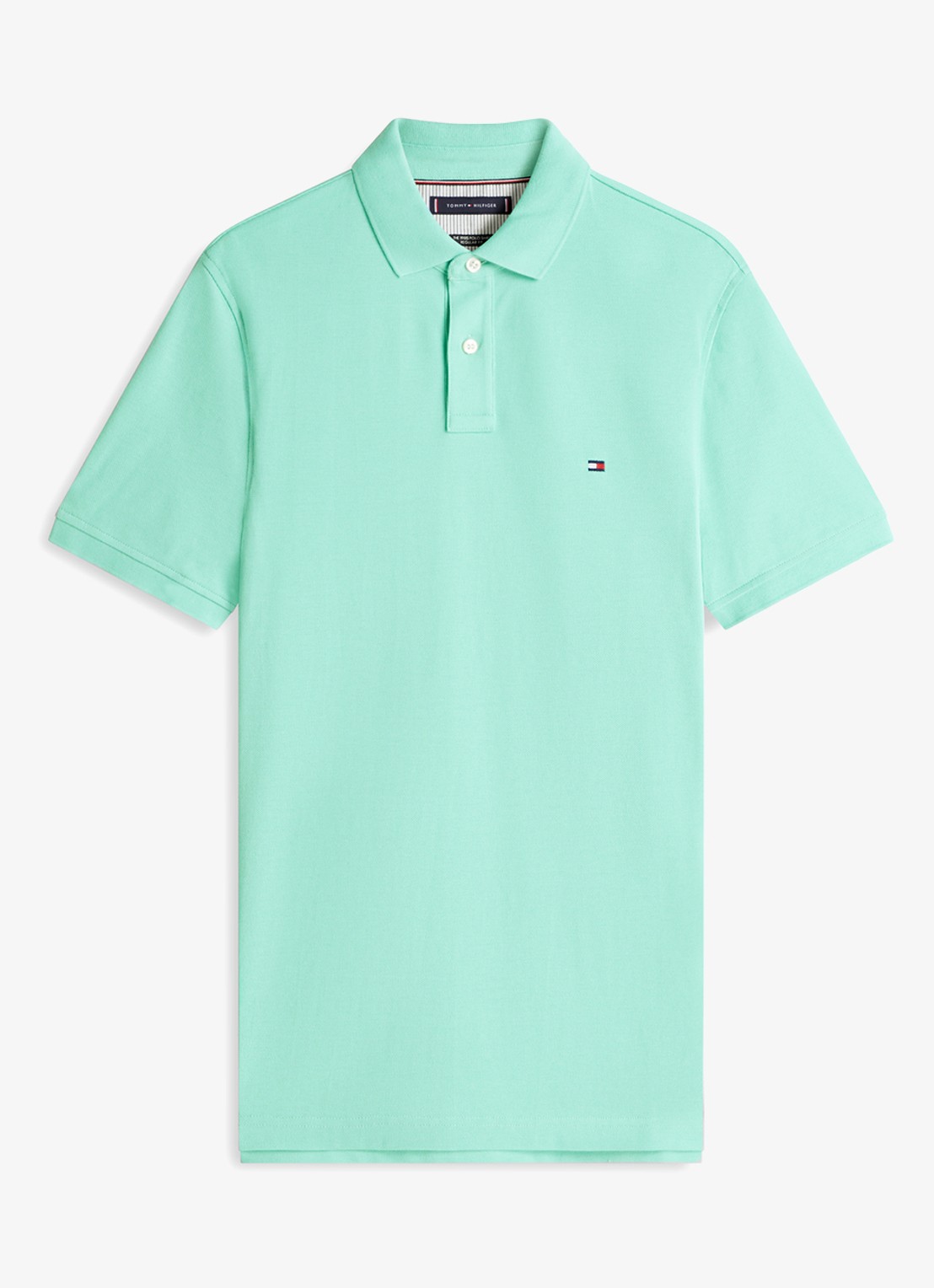 Tommy Hilfiger Core regular fit polo van piqué katoen met logoborduring - voorkant 2 arctic aqua-csr / blauw