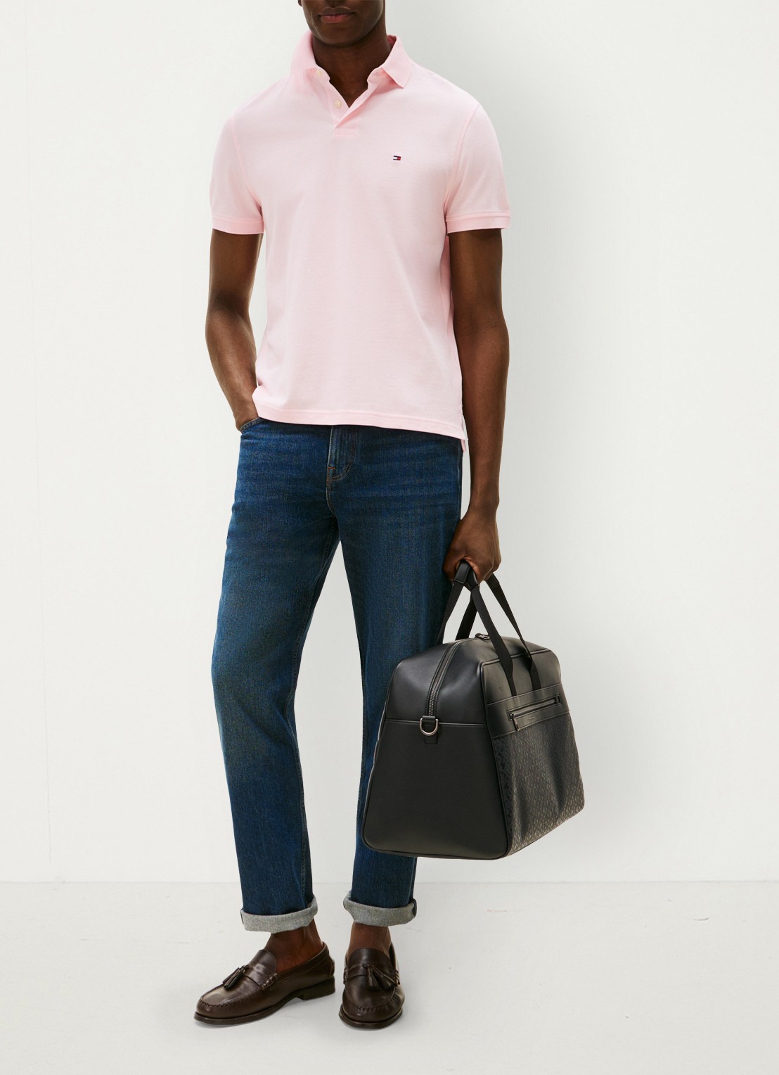 Tommy Hilfiger Core regular fit polo van piqué katoen met logoborduring - voorkant 2 pink lily-tpb