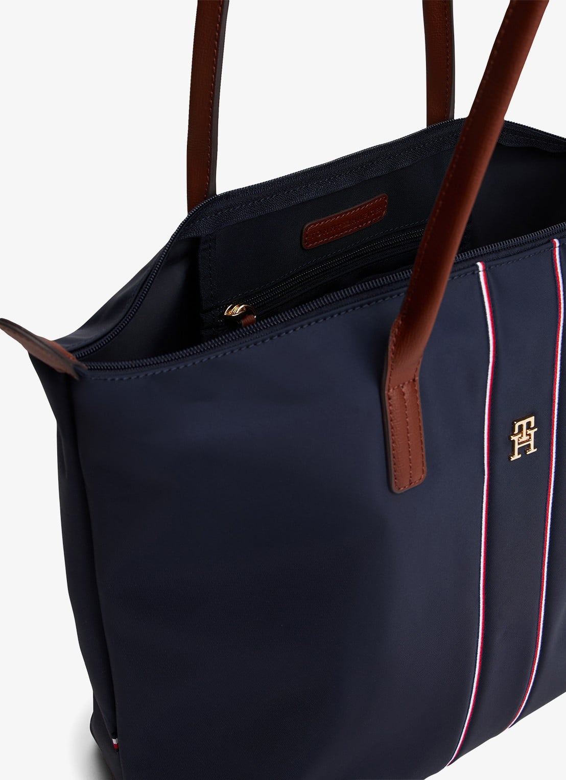 Tommy Hilfiger Corporate tot shopper met logo - detail donkerblauw