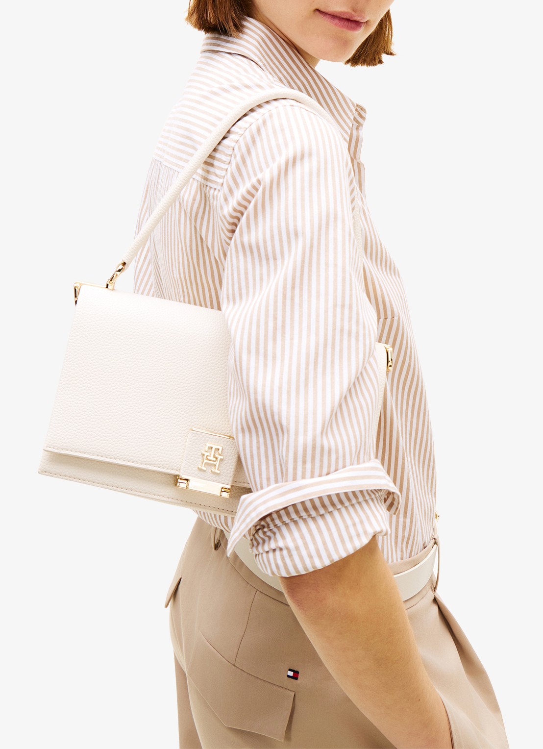 Tommy Hilfiger Crossbodytas van imitatieleer - detail 3 creme