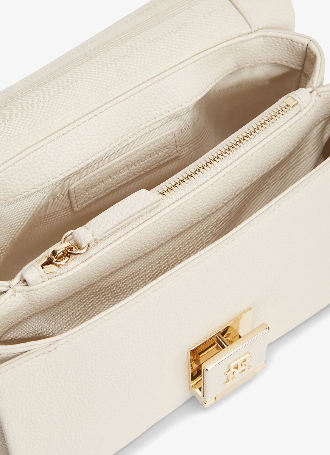 Tommy Hilfiger Crossbodytas van imitatieleer - detail 4 creme