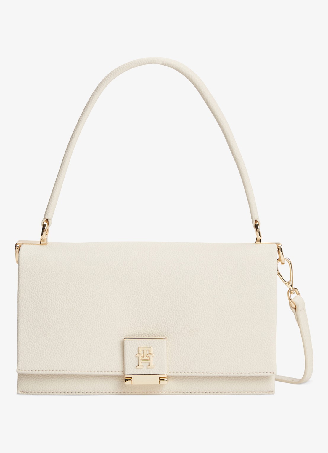 Tommy Hilfiger Crossbodytas van imitatieleer - voorkant 2 creme