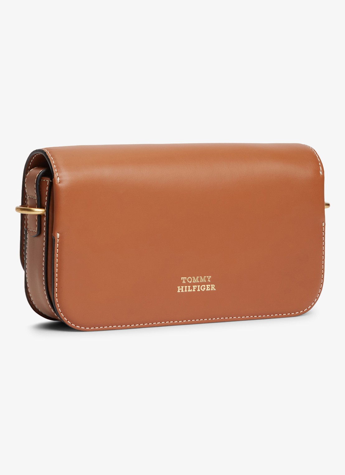 Tommy Hilfiger Crossbodytas van leer met logo - detail 2 bruin