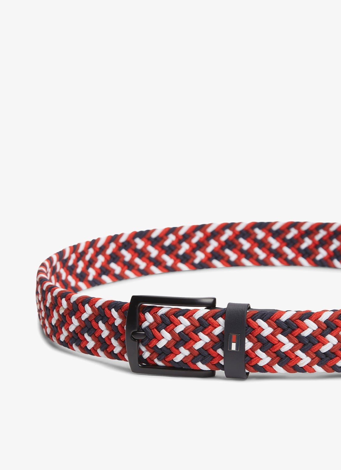Tommy Hilfiger Denton 3.5 riem met gevlochten detail - voorkant 2 rood