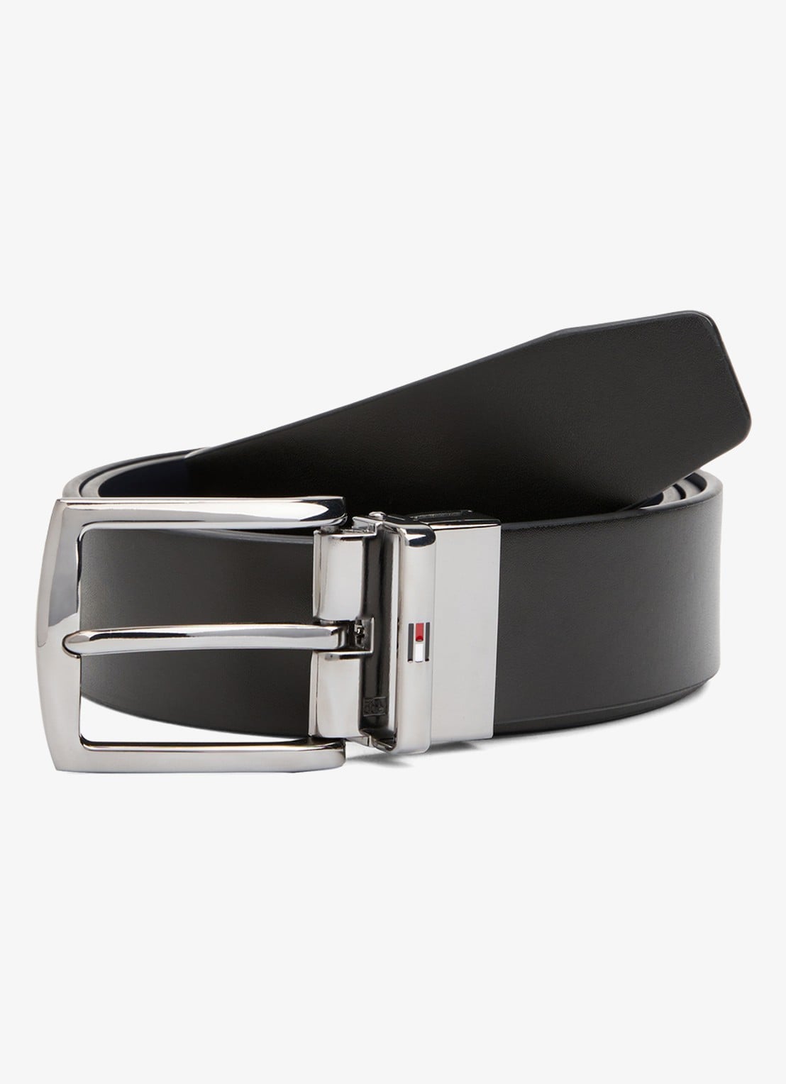 Tommy Hilfiger Denton reversible riem van leer - voorkant 2 donkerblauw
