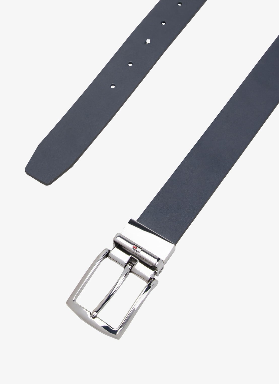 Tommy Hilfiger Denton reversible riem van leer - voorkant 3 donkerblauw