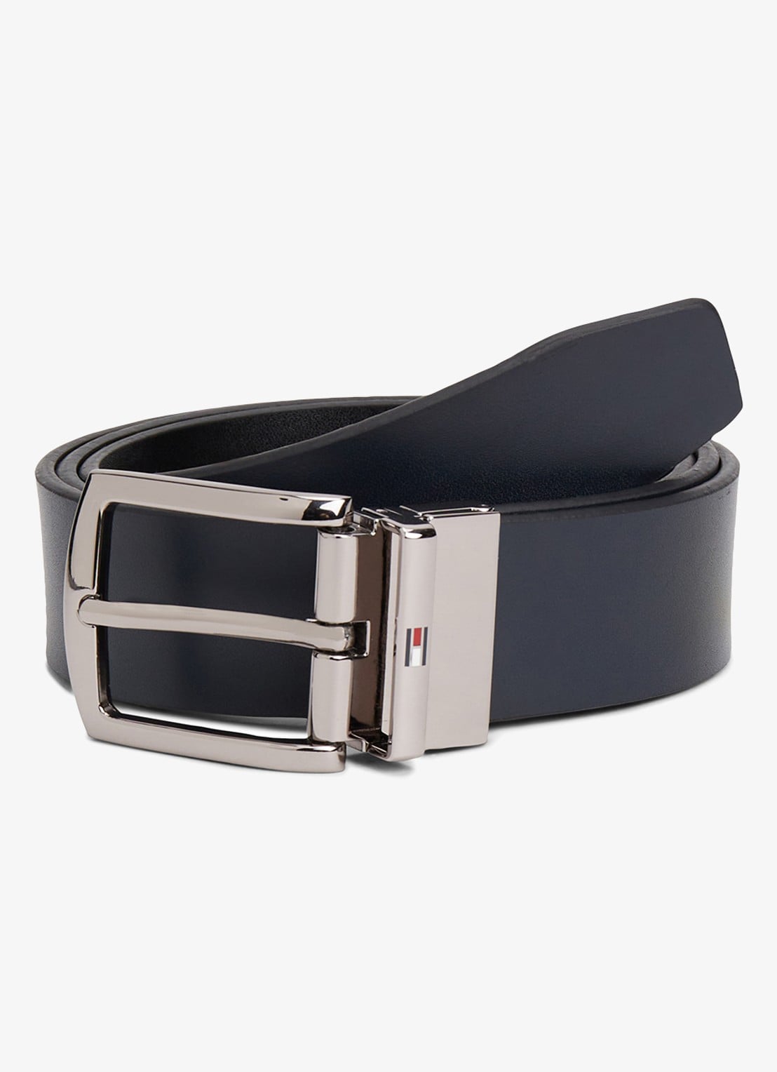 Tommy Hilfiger Denton reversible riem van leer - voorkant 4 donkerblauw
