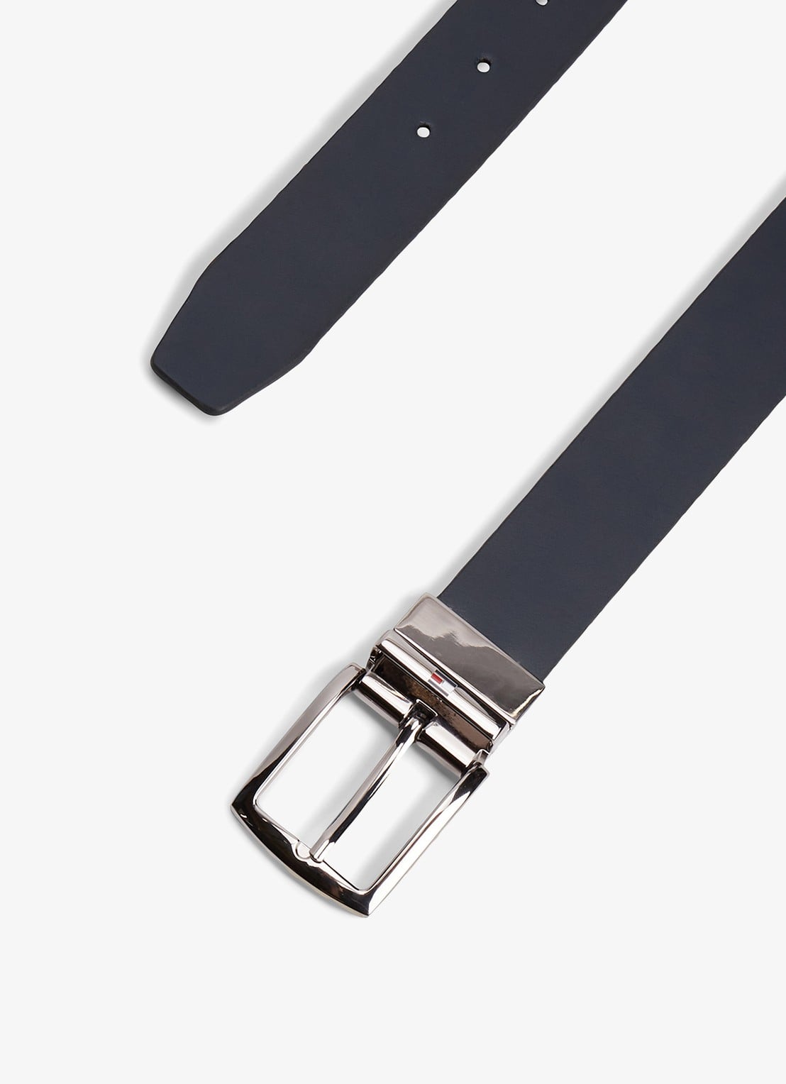 Tommy Hilfiger Denton reversible riem van leer - voorkant 2 space blue / black-dw6