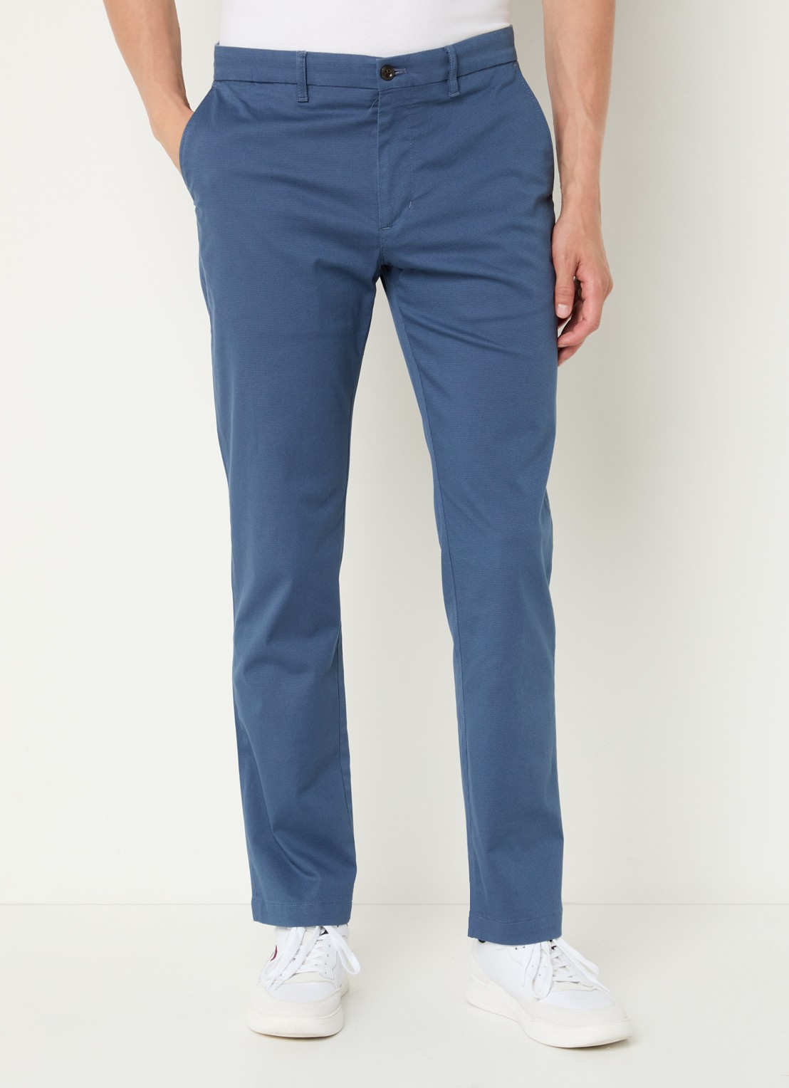 Tommy Hilfiger Denton slim fit chino met steekzakken  - detail 4 staalblauw