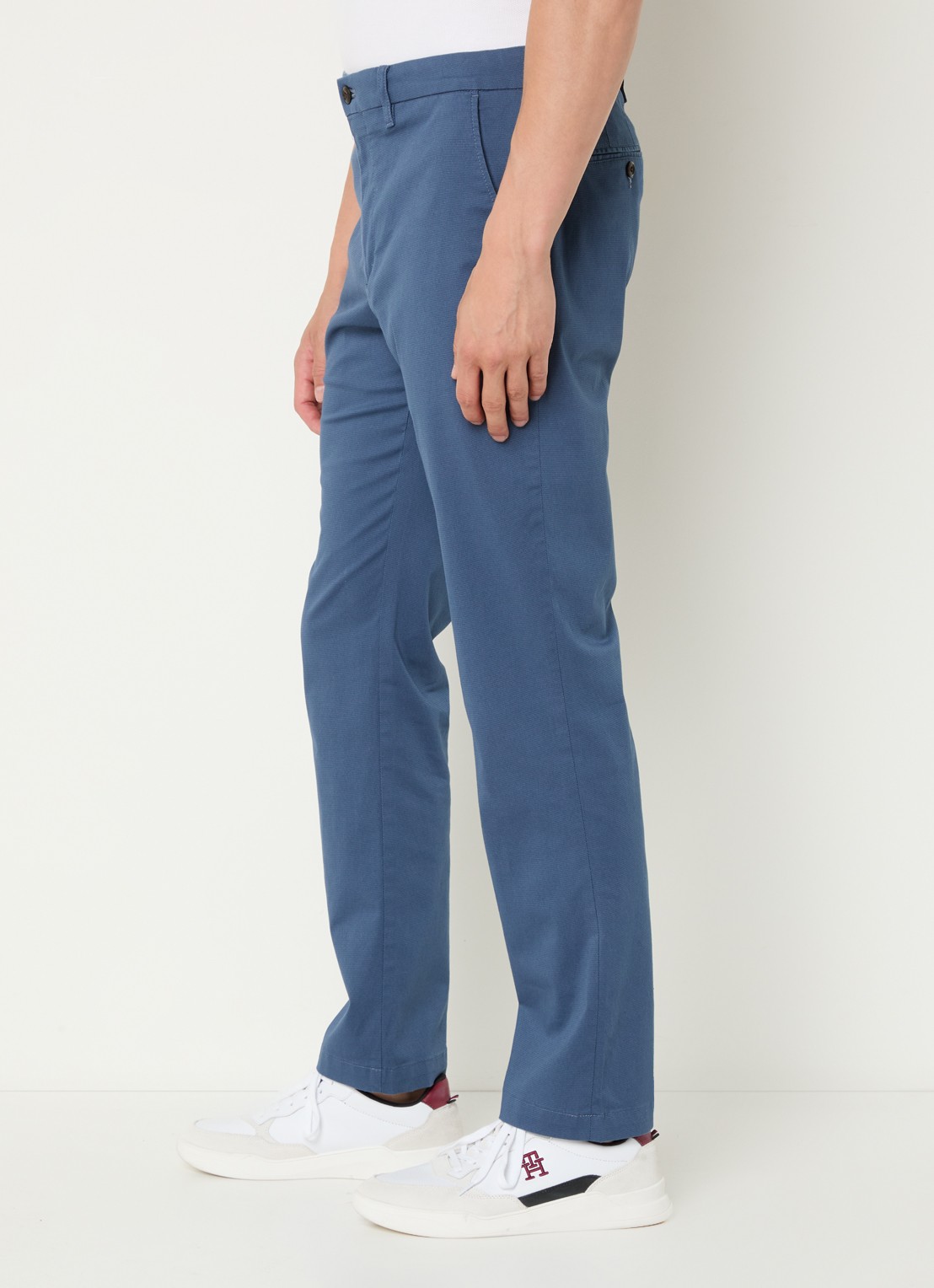 Tommy Hilfiger Denton slim fit chino met steekzakken  - detail 5 staalblauw