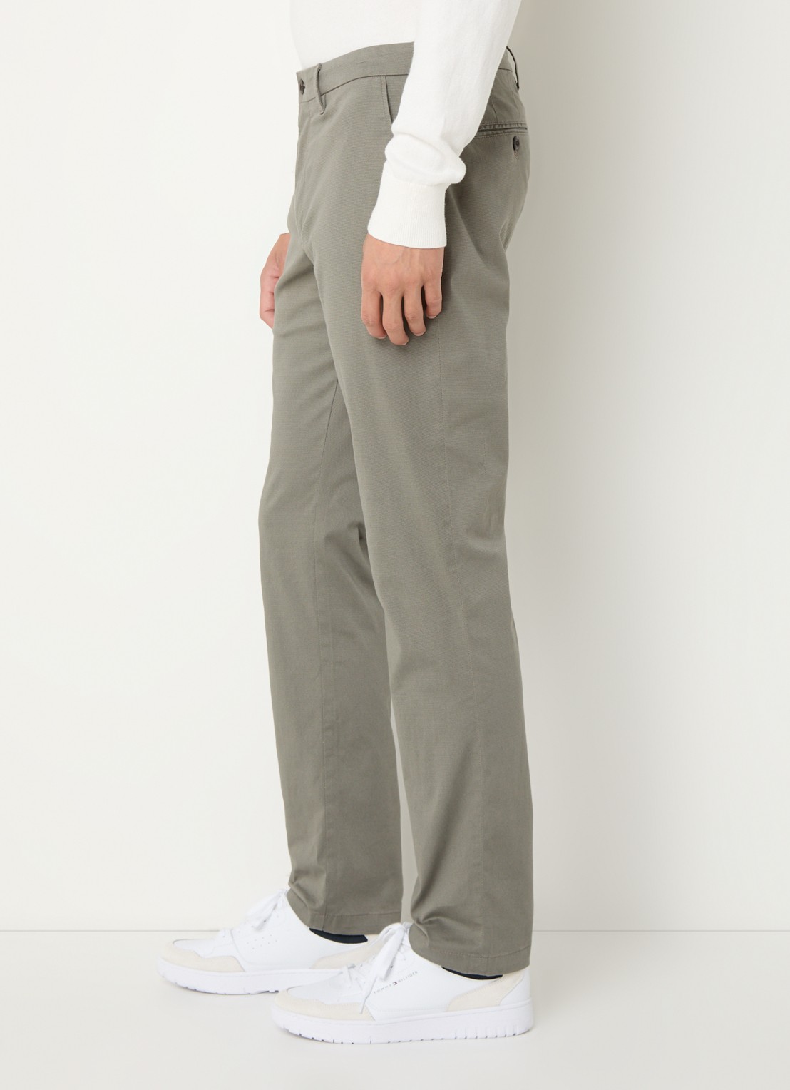 Tommy Hilfiger Denton slim fit chino met steekzakken  - detail 2 olijfgroen