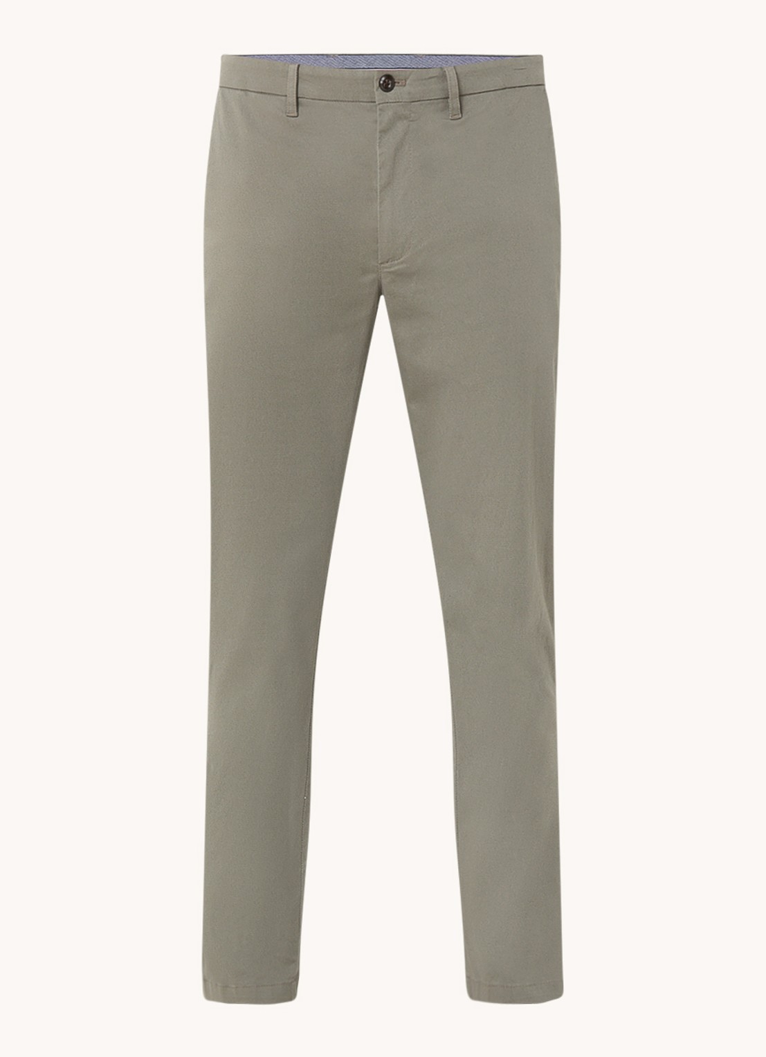 Tommy Hilfiger Denton slim fit chino met steekzakken  - voorkant 3 olijfgroen