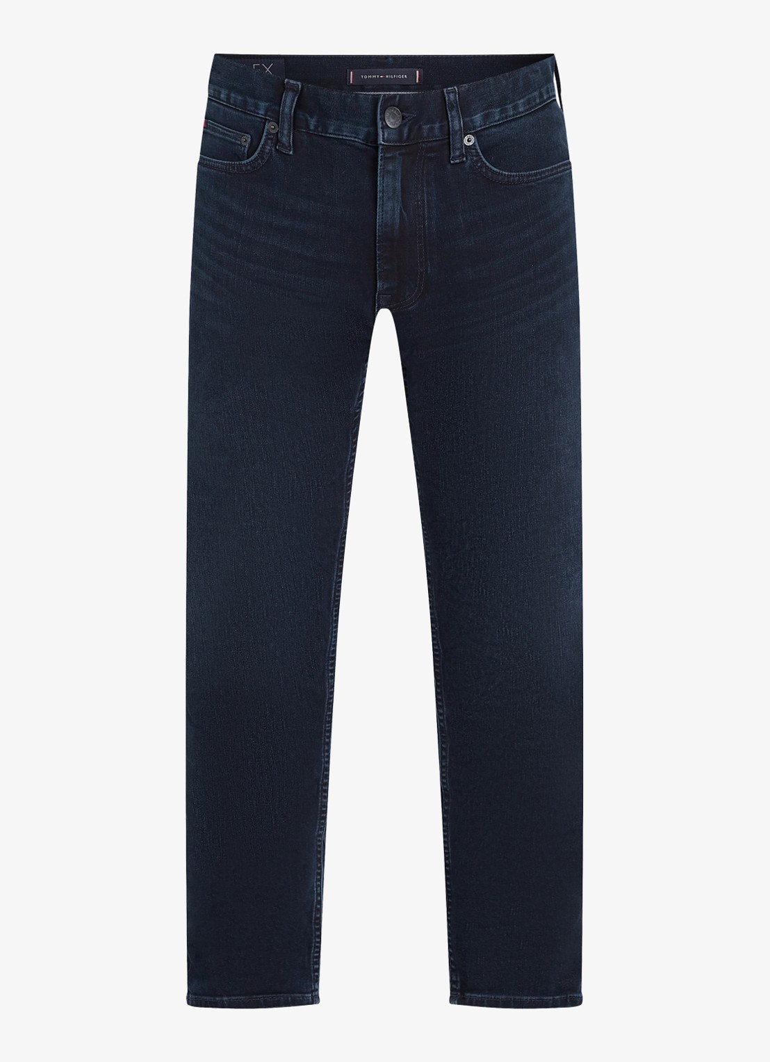 Tommy Hilfiger Denton slim fit jeans met steekzakken - voorkant 2 donkerblauw