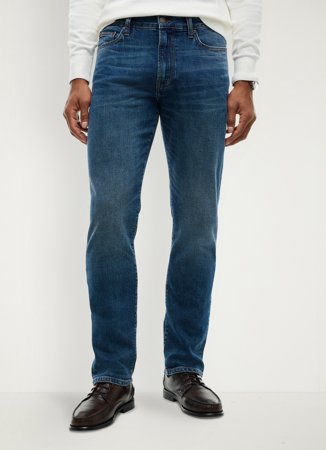 Tommy Hilfiger Denton slim-straight fit jeans met medium wassing - detail 3 indigo