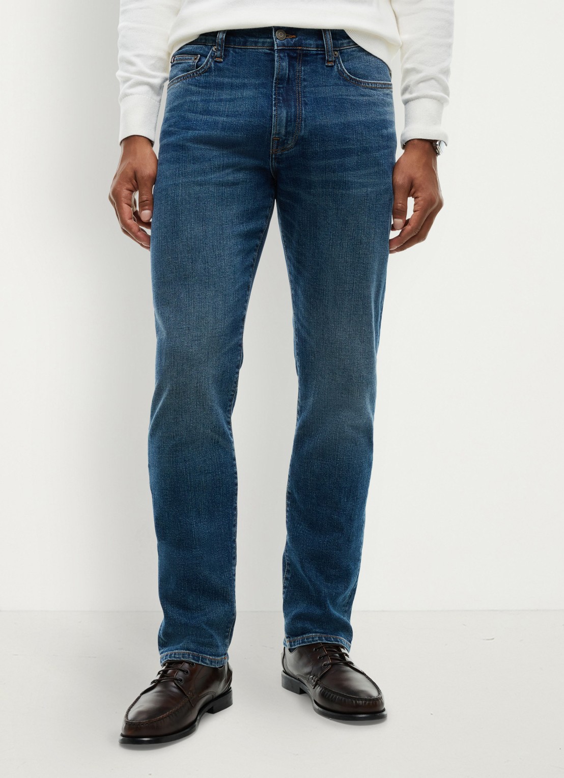 Tommy Hilfiger Denton slim-straight fit jeans met medium wassing - detail 7 indigo