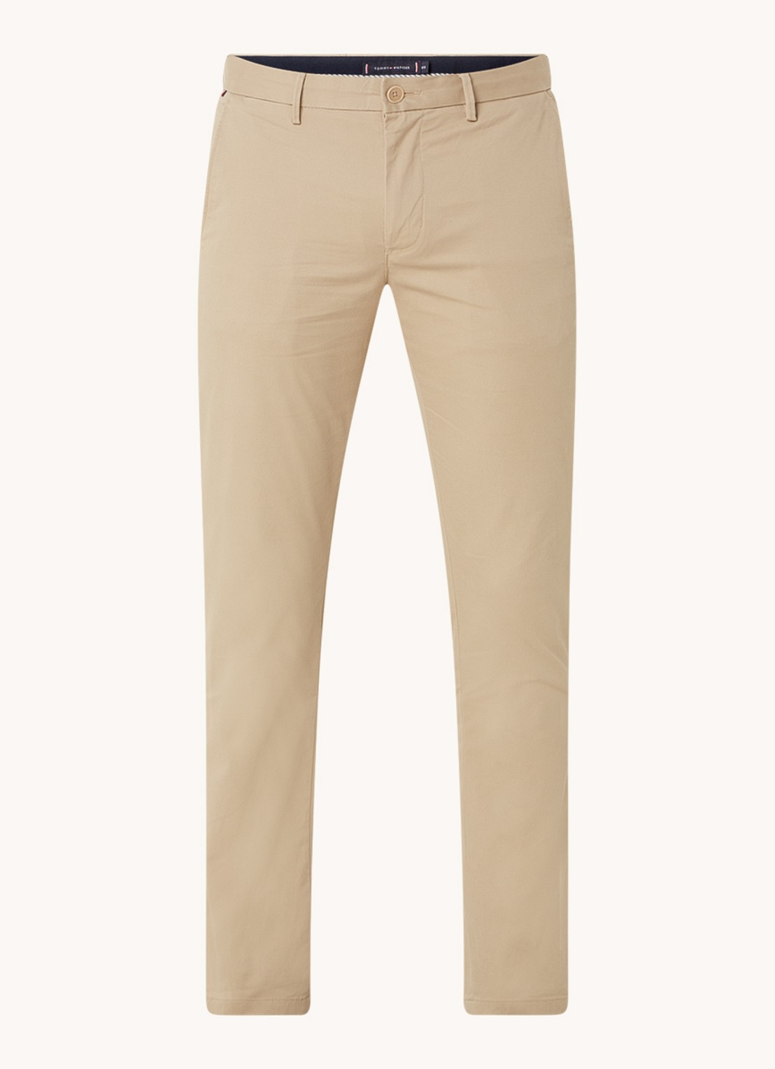 Tommy Hilfiger Denton straight fit chino met steekzakken - voorkant 2 khaki