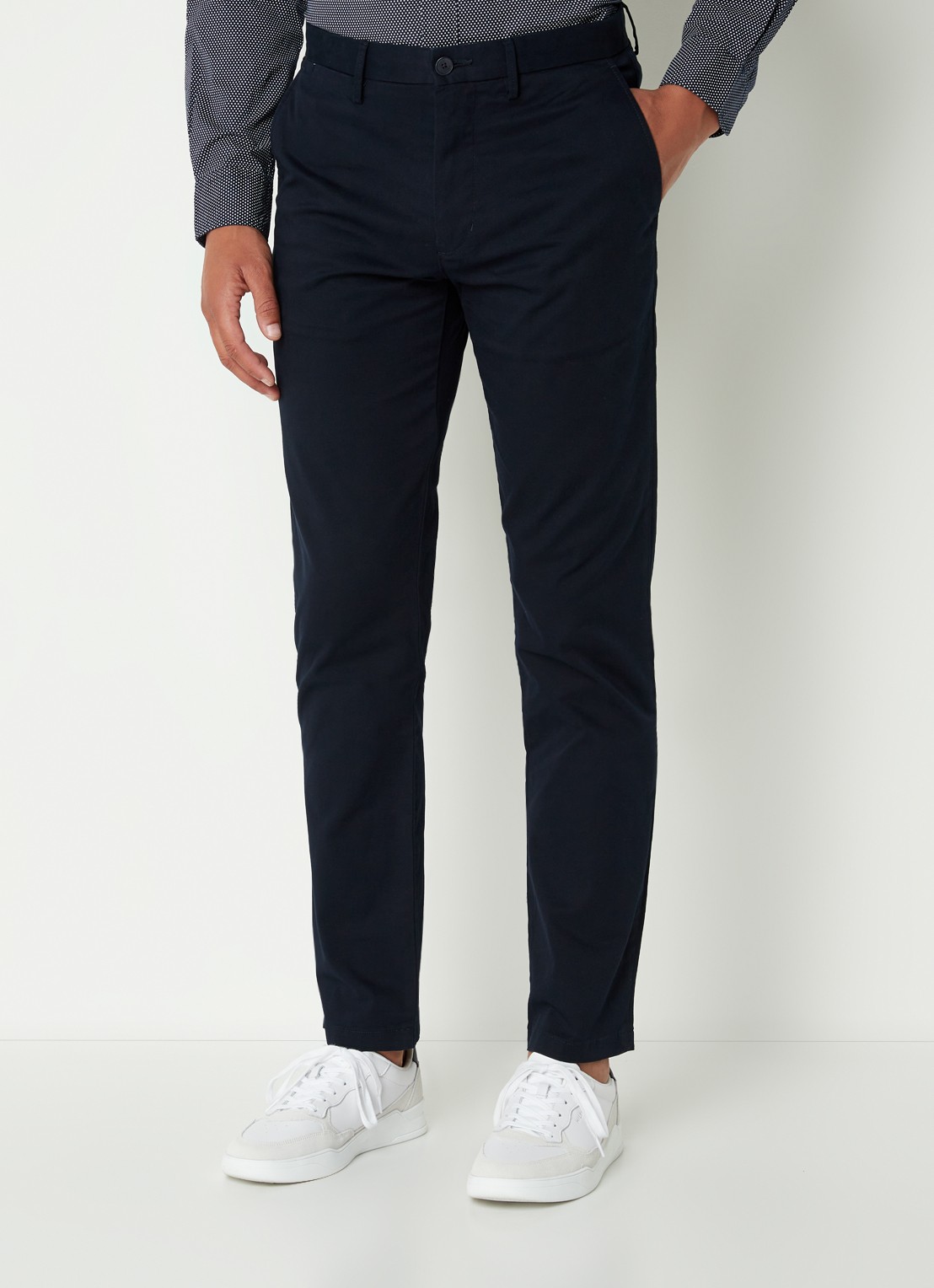 Tommy Hilfiger Denton straight fit chino met steekzakken - detail 2 donkerblauw