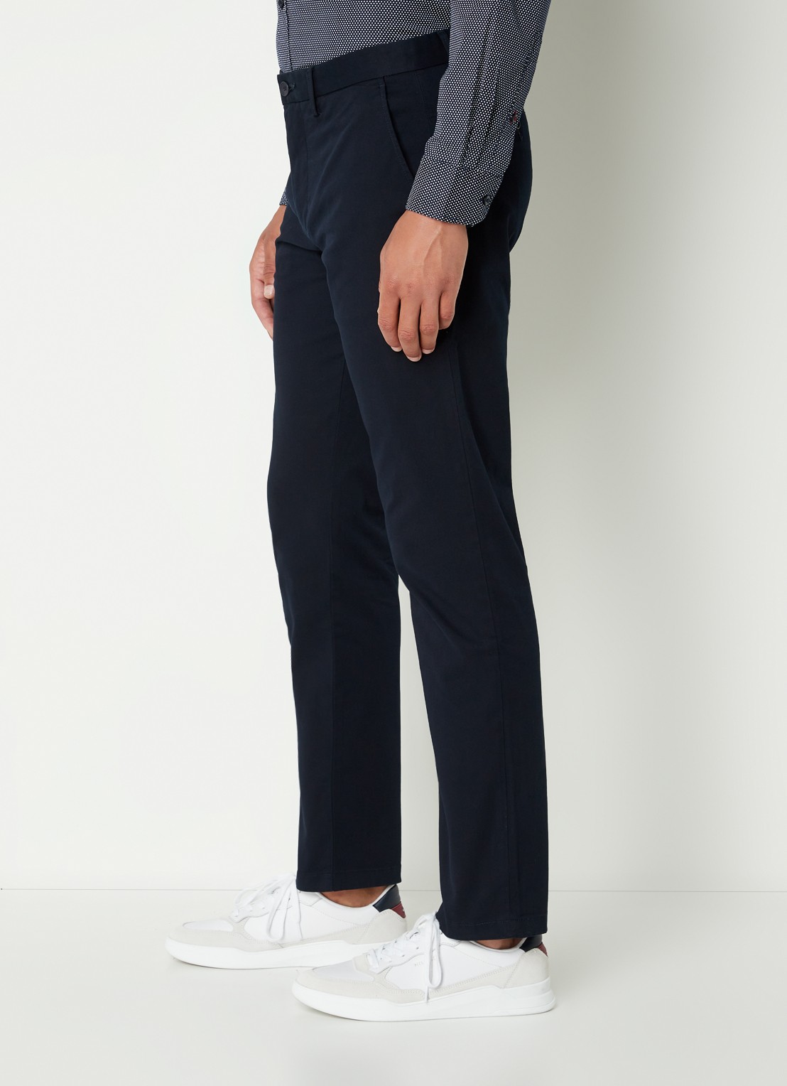 Tommy Hilfiger Denton straight fit chino met steekzakken - detail 3 donkerblauw