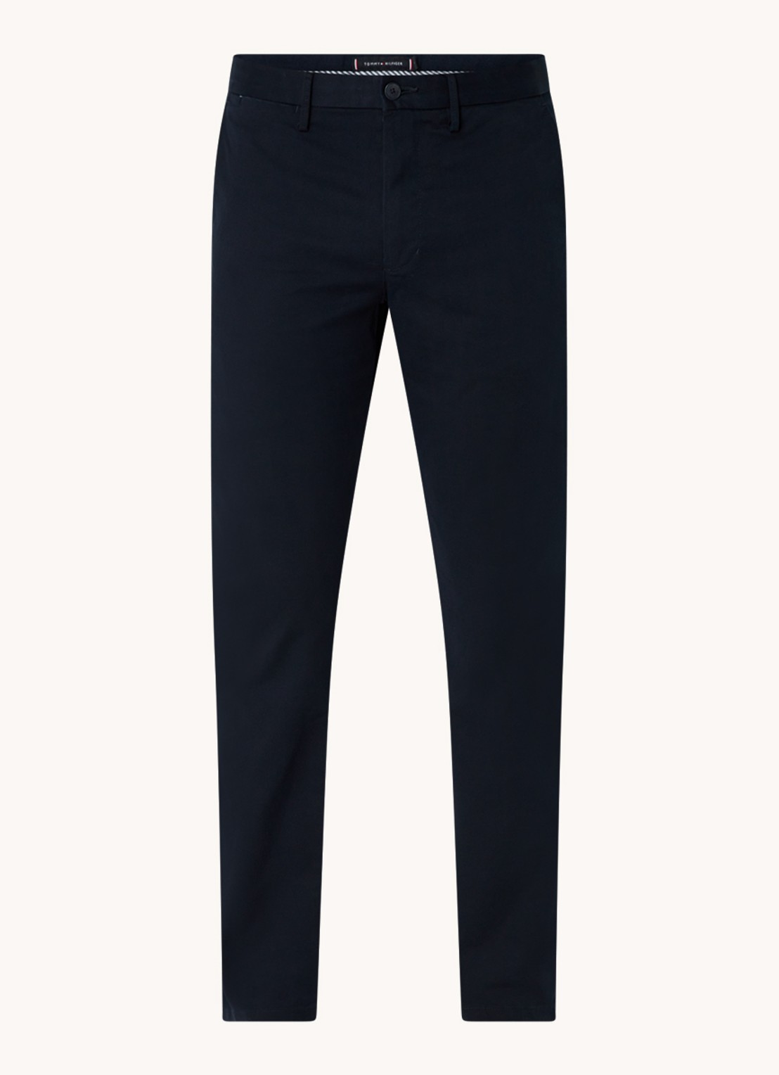 Tommy Hilfiger Denton straight fit chino met steekzakken - voorkant 4 donkerblauw
