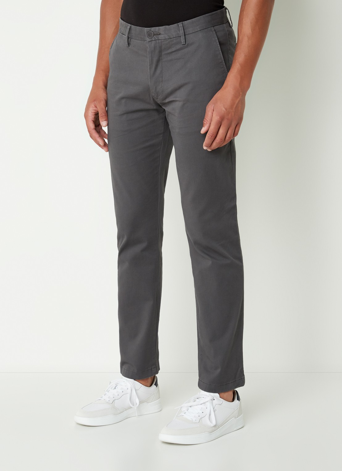 Tommy Hilfiger Denton straight fit chino met steekzakken - detail 4 donkergrijs