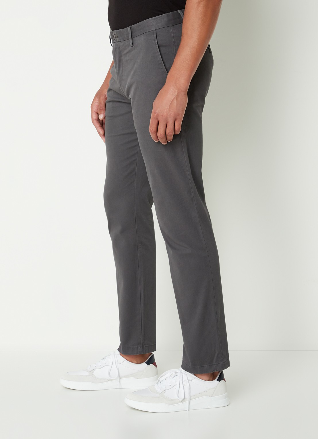 Tommy Hilfiger Denton straight fit chino met steekzakken - detail 5 donkergrijs