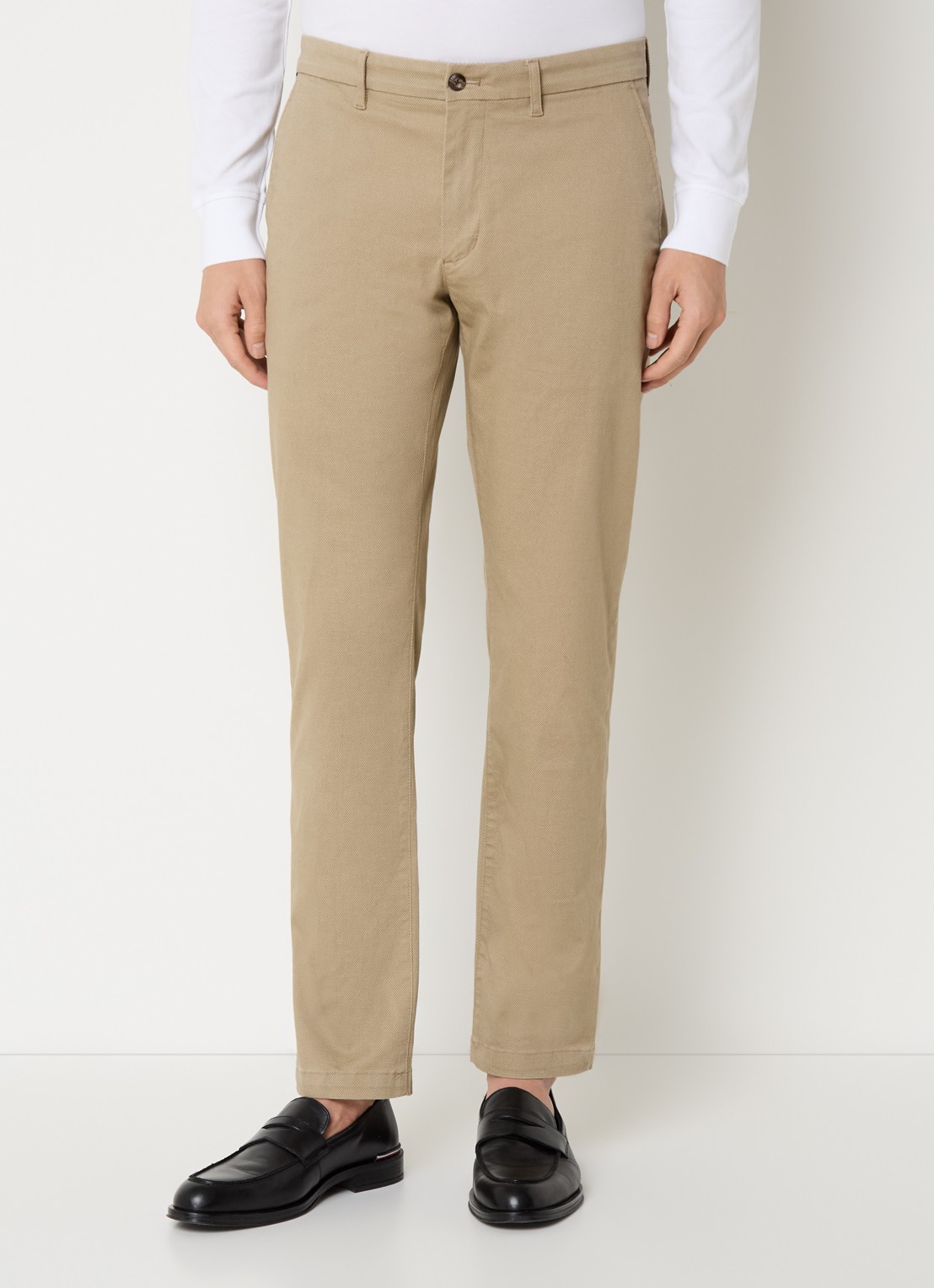 Tommy Hilfiger Denton straight fit chino met steekzakken - detail 3 khaki
