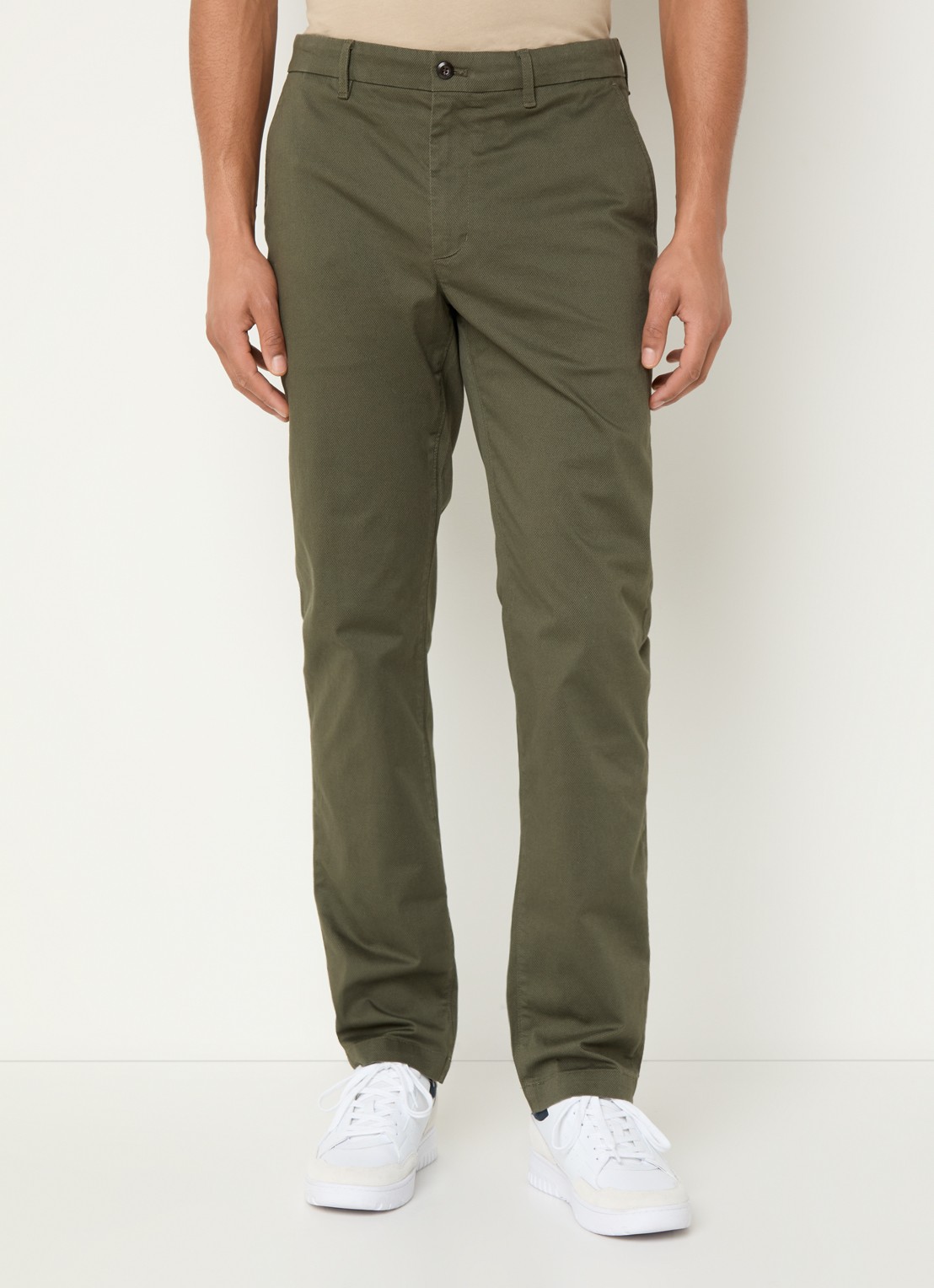 Tommy Hilfiger Denton straight fit chino met steekzakken - detail 6 mosgroen