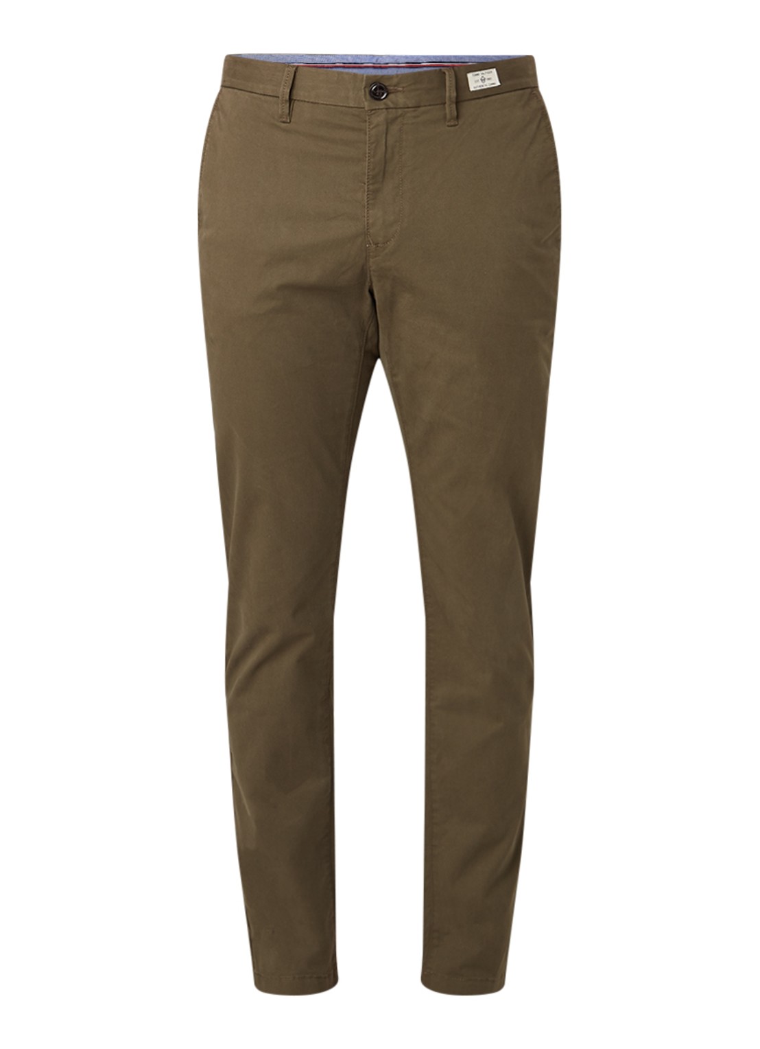 Tommy Hilfiger Denton straight fit chino met stretch - voorkant 4 legergroen