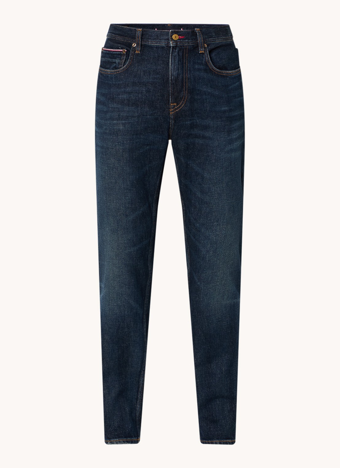 Tommy Hilfiger Denton straight leg jeans met donkere wassing - voorkant 4 indigo