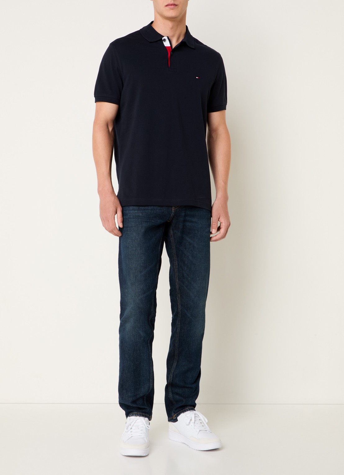 Tommy Hilfiger Denton straight leg jeans met donkere wassing - voorkant 5 indigo