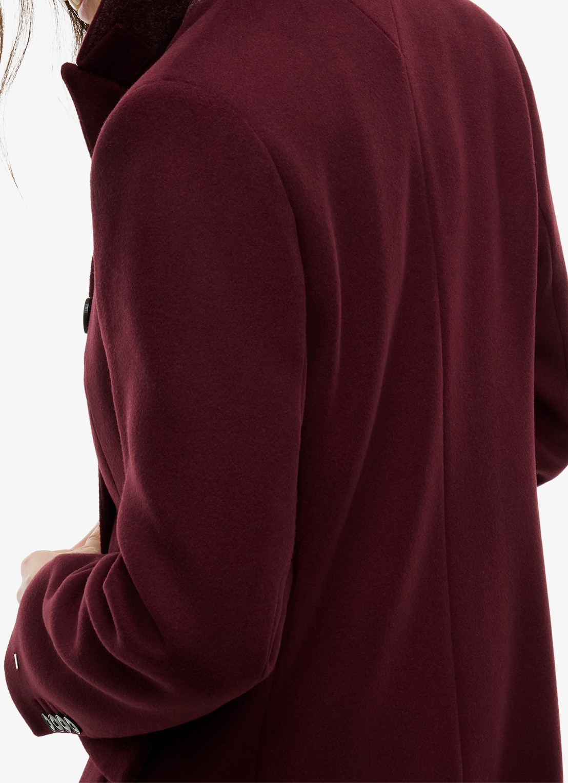 Tommy Hilfiger Double-breasted mantel in wolblend  - detail 3 bordeauxrood