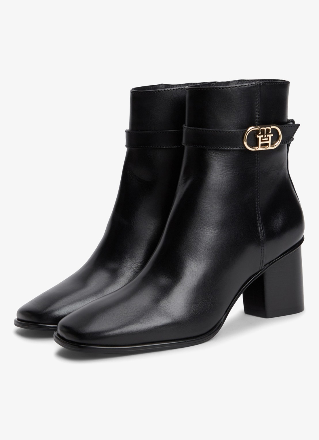 Tommy Hilfiger Enkellaars met logo - detail zwart