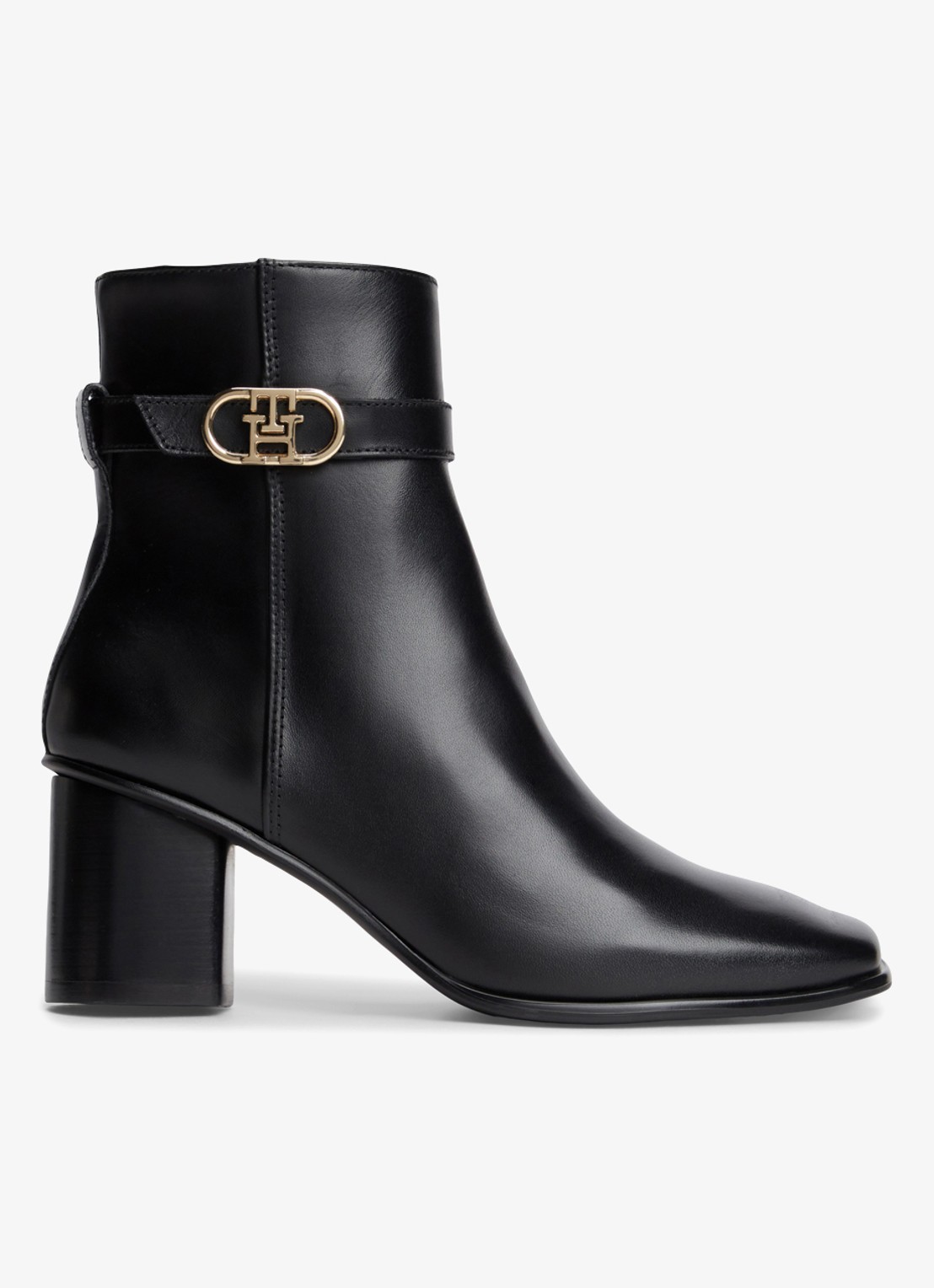 Tommy Hilfiger Enkellaars met logo - voorkant 6 zwart