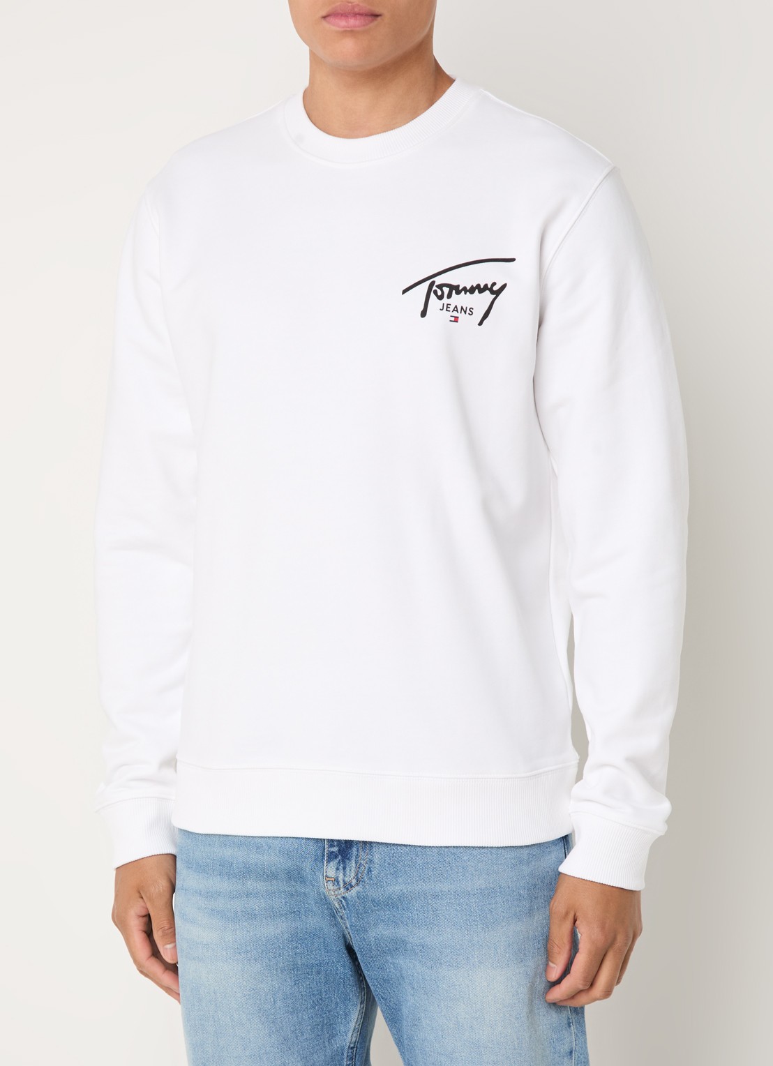 Tommy Hilfiger Entry sweater met logo- en backprint - achterkant wit