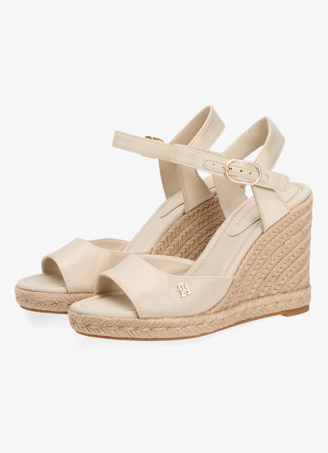 Tommy Hilfiger Espadrille met hak - voorkant 2 beige