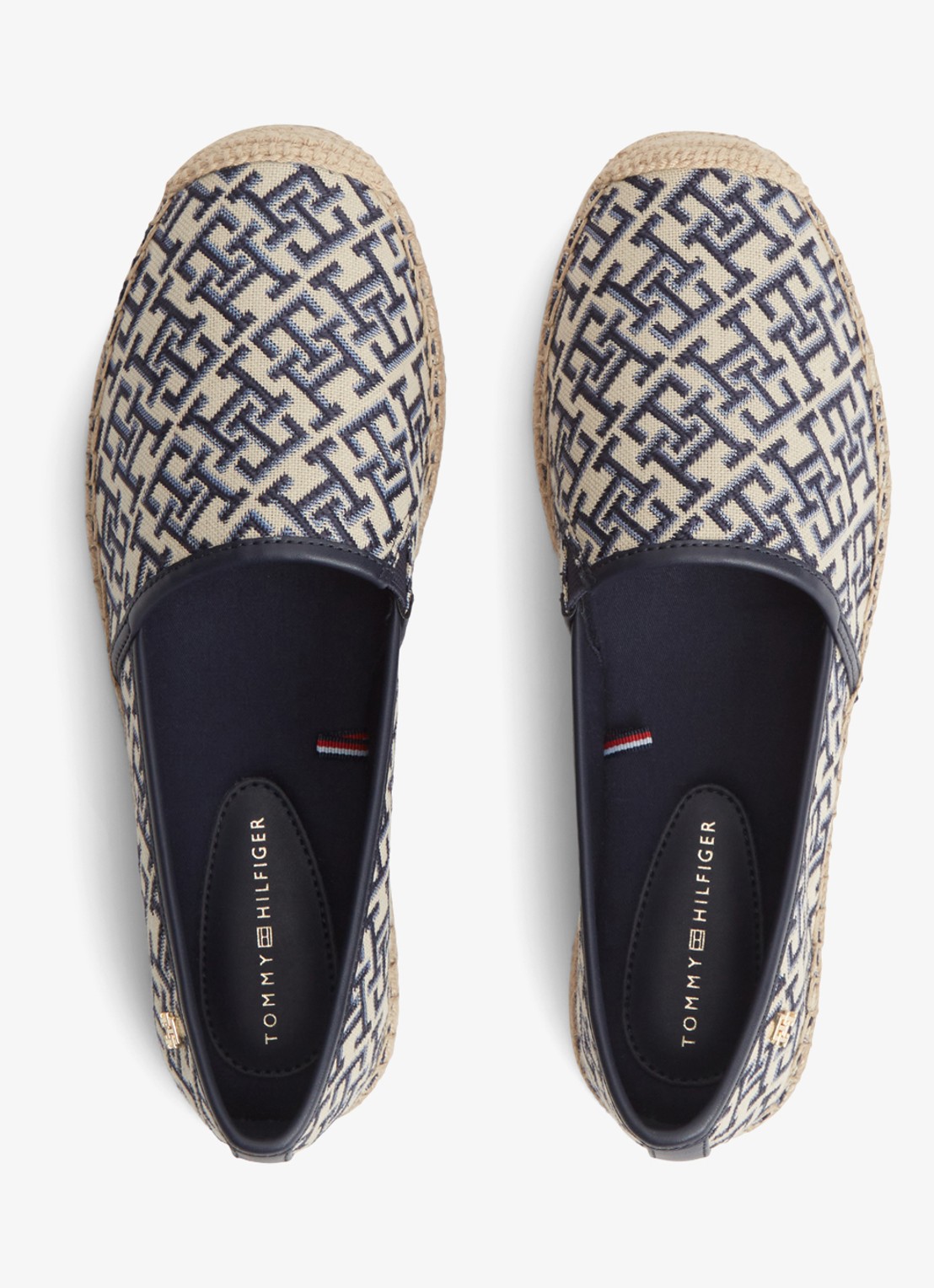 Tommy Hilfiger Espadrille met logoprint - detail donkerblauw
