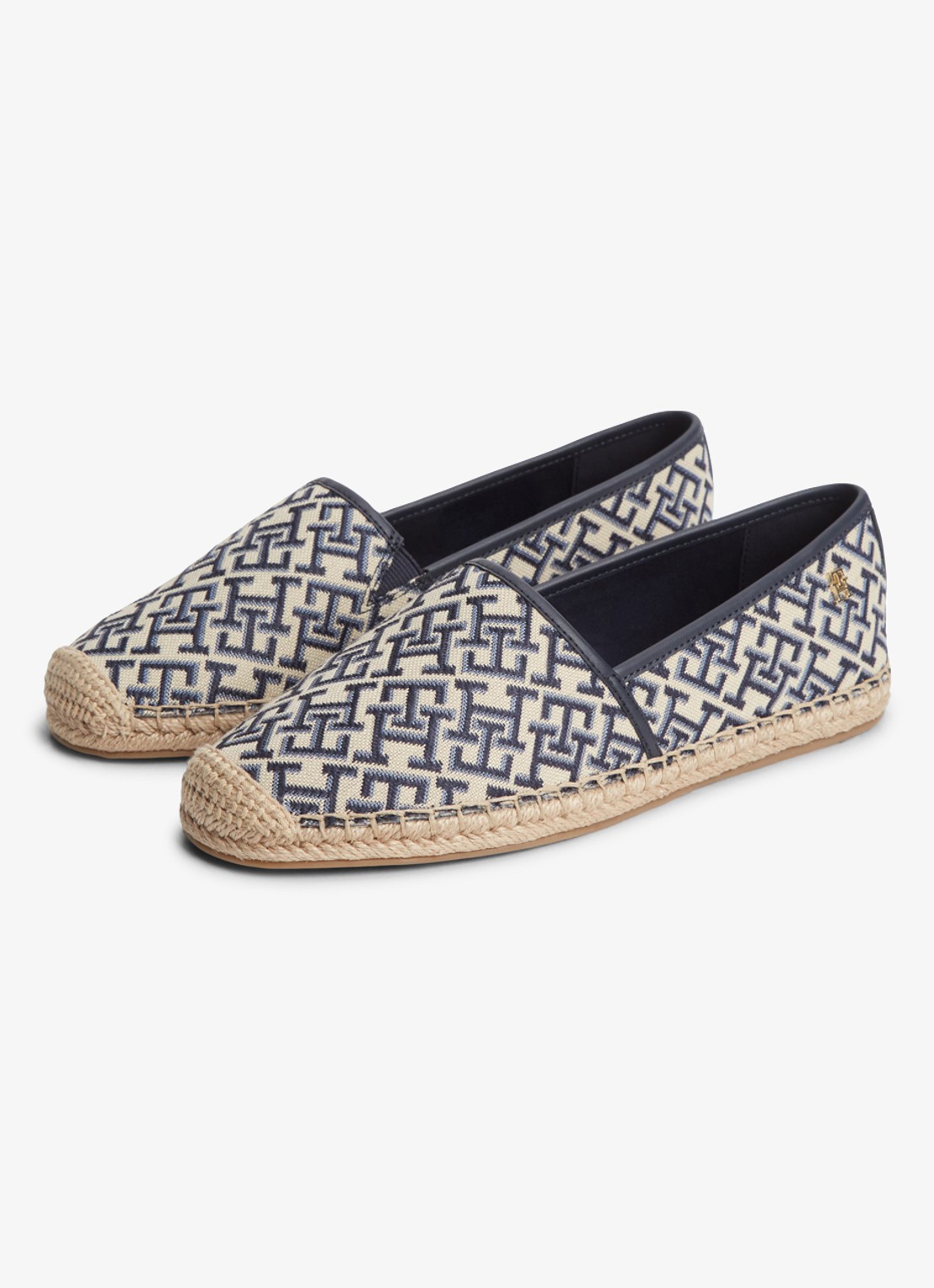 Tommy Hilfiger Espadrille met logoprint - detail 2 donkerblauw