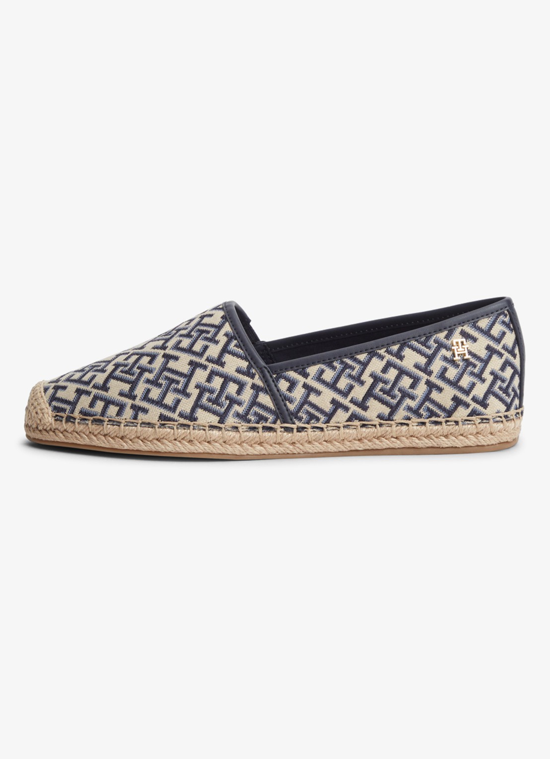 Tommy Hilfiger Espadrille met logoprint - detail 3 donkerblauw