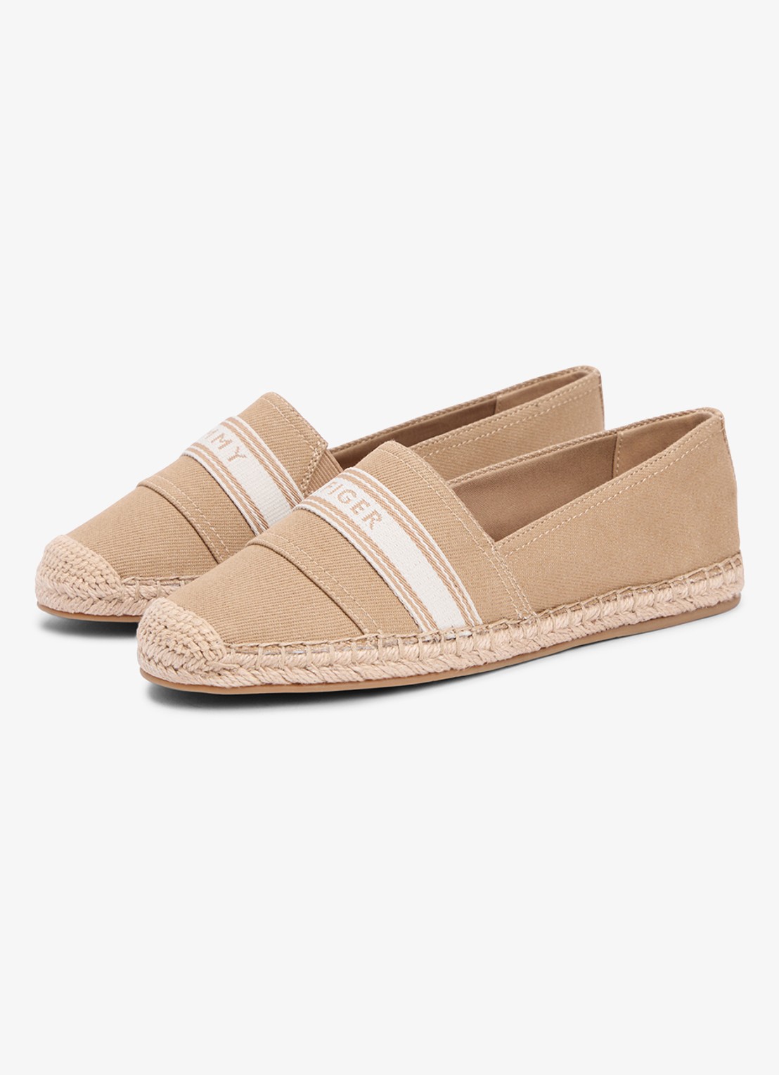 Tommy Hilfiger Espadrille van canvas met logo - detail 4 bruin