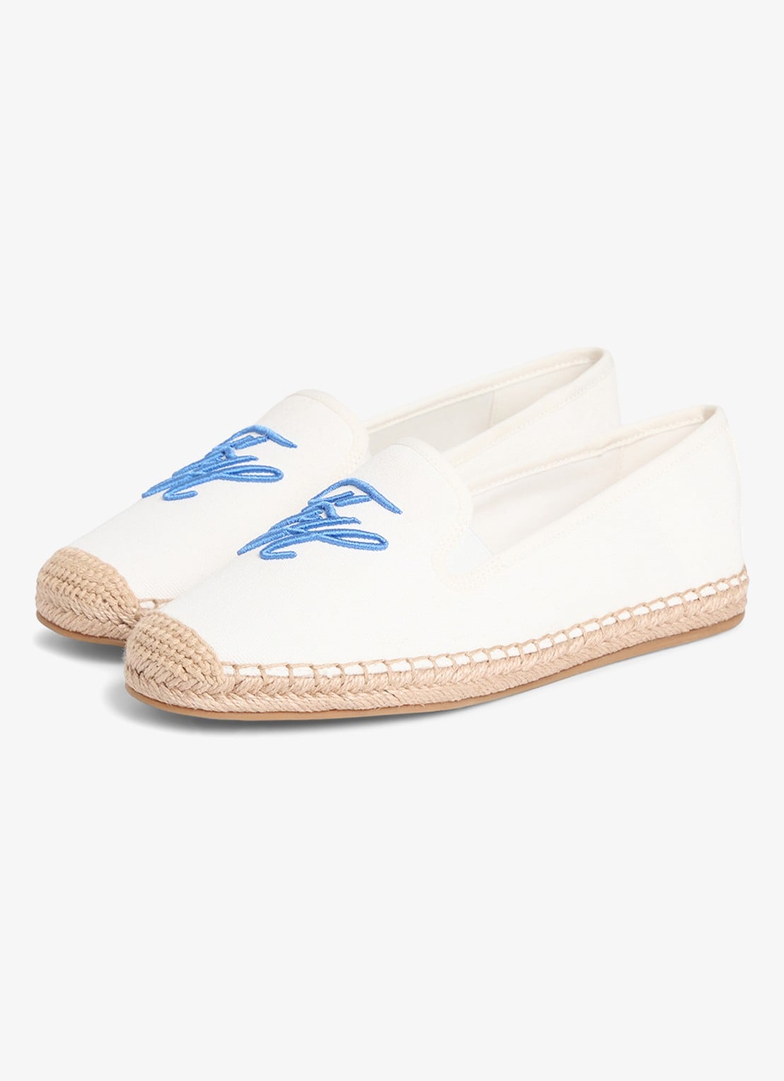 Tommy Hilfiger Espadrille van katoen - voorkant 4 gebroken wit