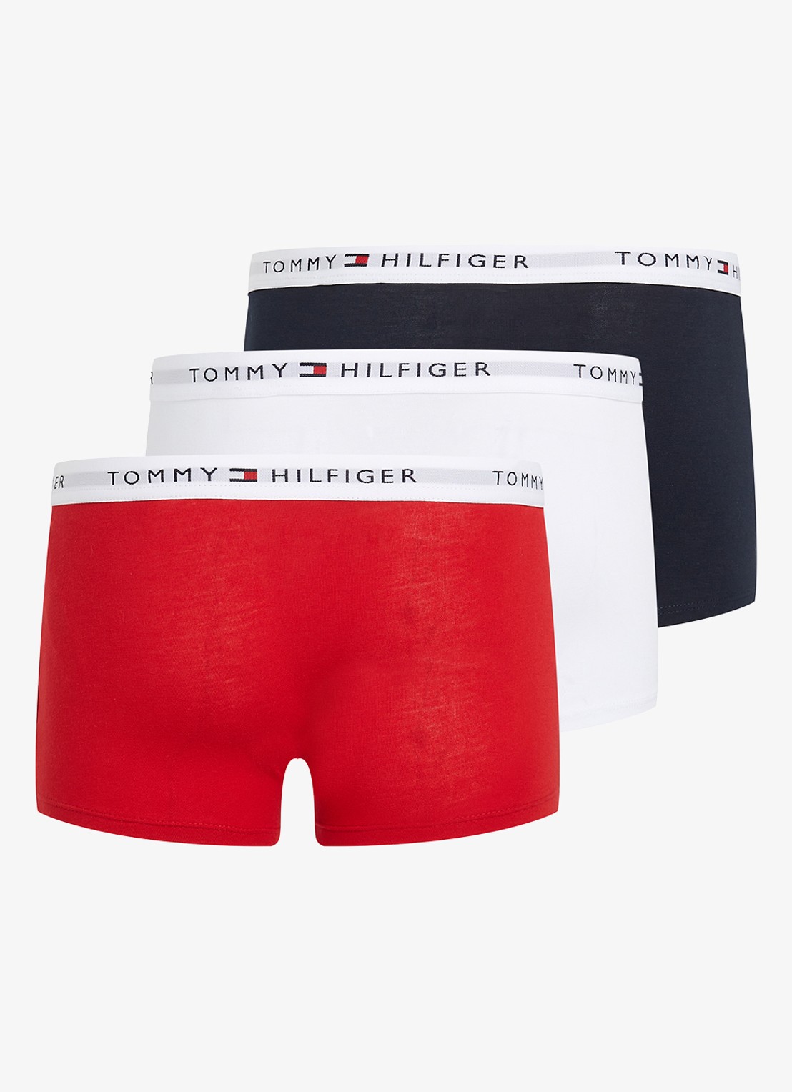 Tommy Hilfiger Essential boxershorts met logoband 3-pack - achterkant rood