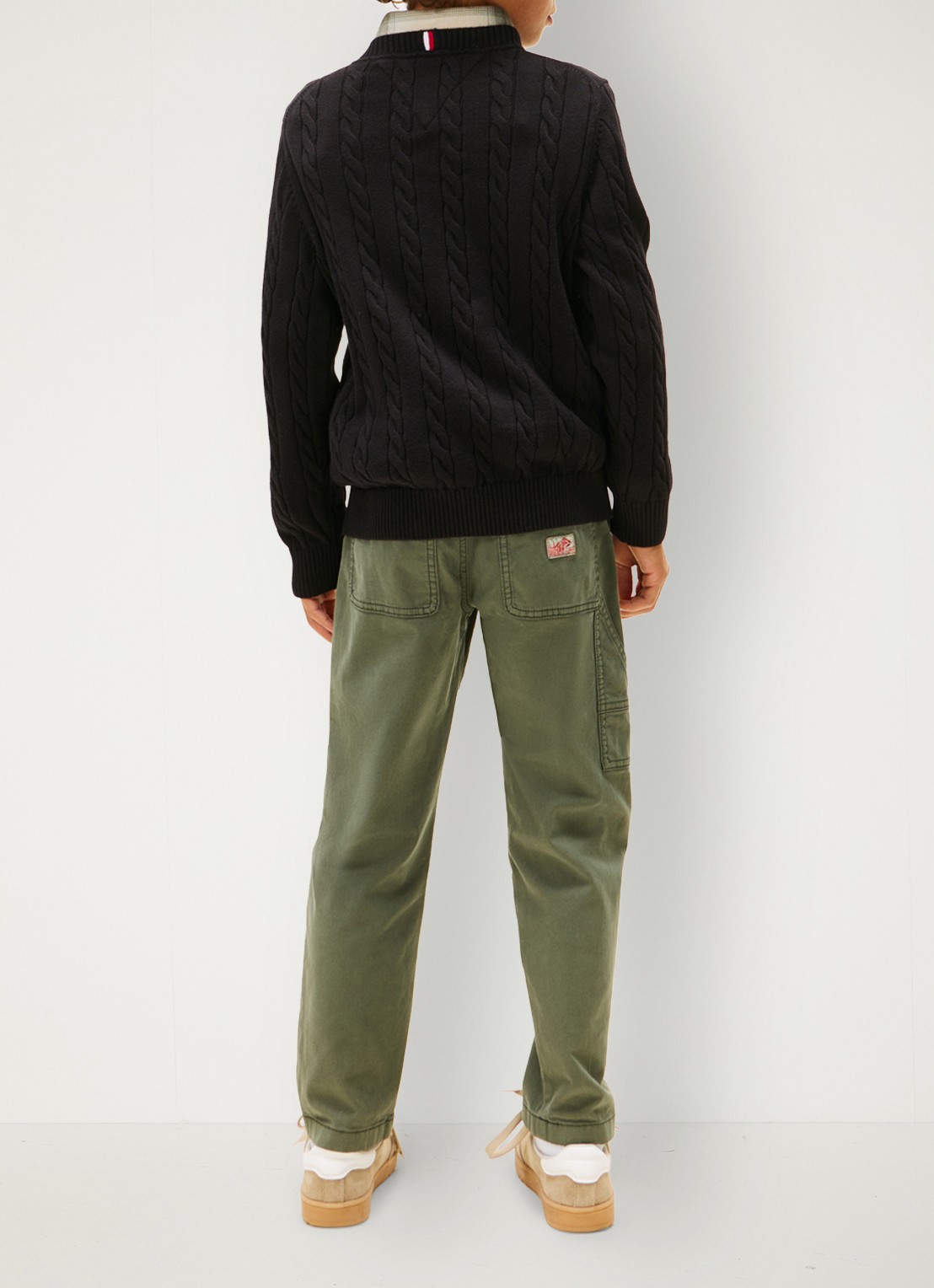 Tommy Hilfiger Essential Cable Knit Jumper - achterkant 3 zwart