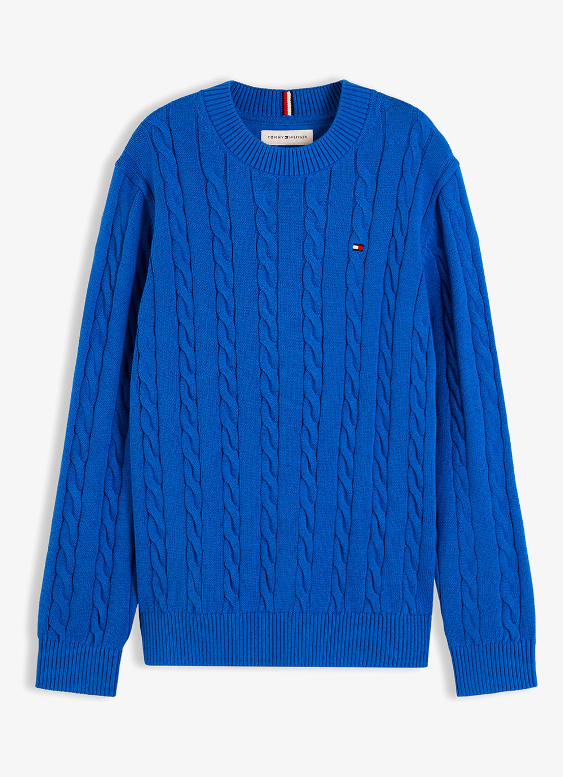 Tommy Hilfiger Essential Cable Knit Jumper - voorkant vibrant blue-c6o / blauw
