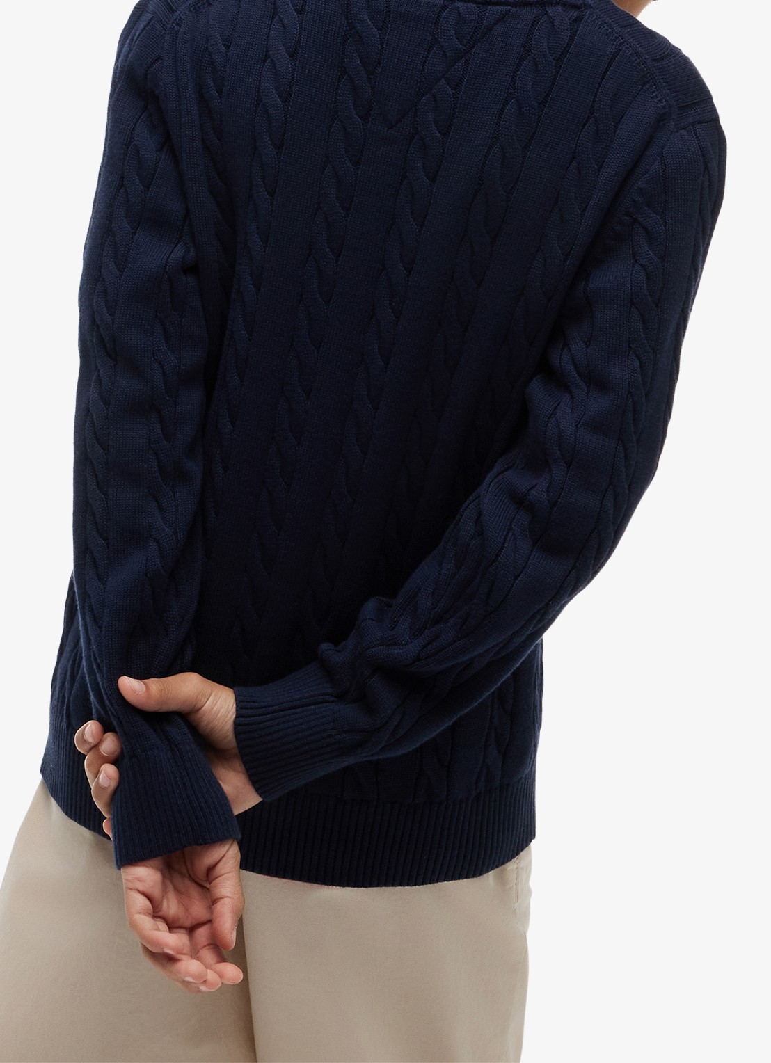 Tommy Hilfiger Essential Cable Knit Jumper - achterkant 5 dark blue-c1g