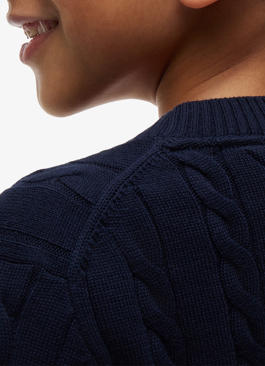 Tommy Hilfiger Essential Cable Knit Jumper - detail 2 dark blue-c1g