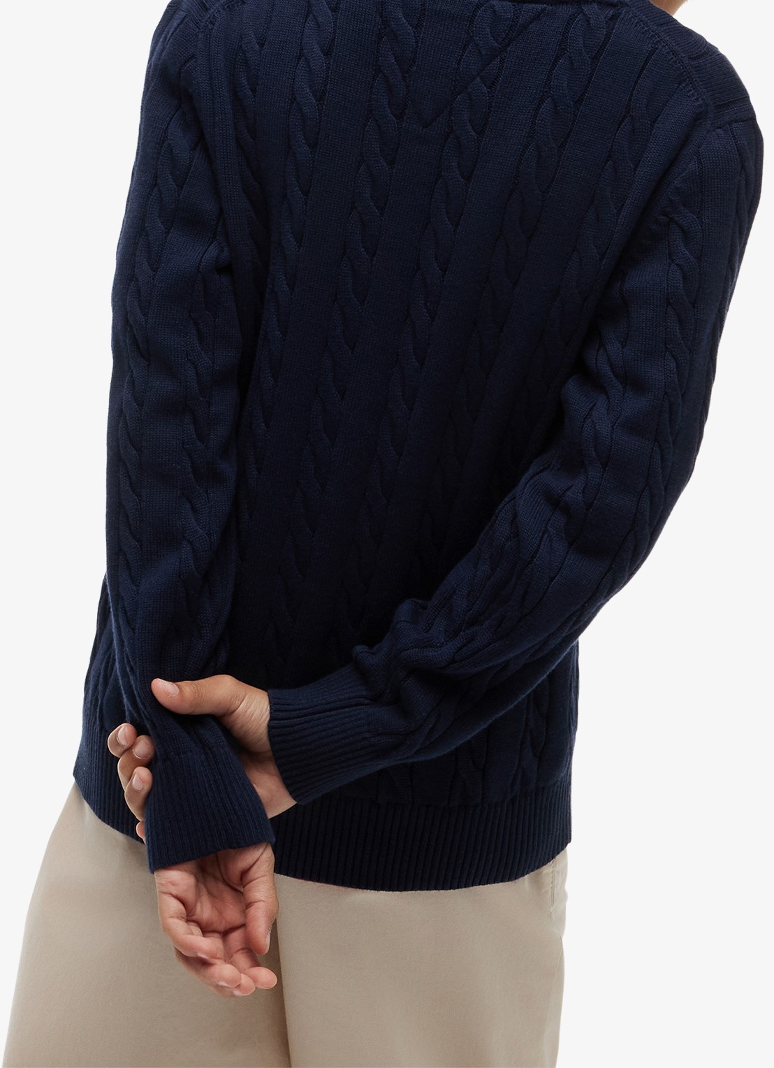 Tommy Hilfiger Essential Cable Knit Jumper - achterkant 5 dark blue-c1g