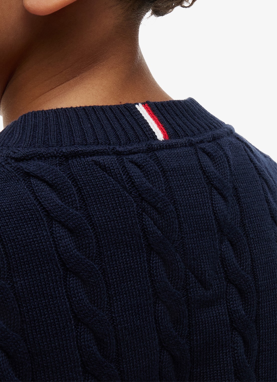 Tommy Hilfiger Essential Cable Knit Jumper - detail 2 dark blue-c1g